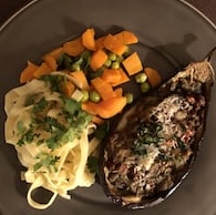 Aubergine Farcie à la coriandre